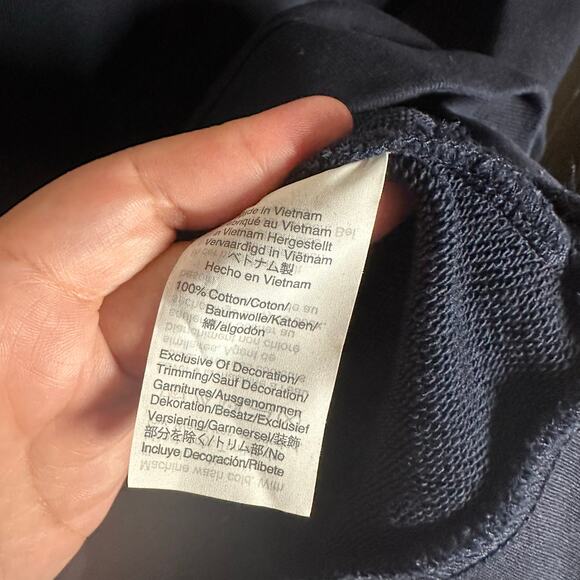 J. Crew Women's Navy Blue Plaid Trim Long Sleeve Knit Top Size Medium - Picture 5 of 7